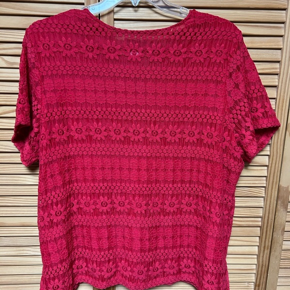 Women’s Dusty red shortsleeve 2X Dunner Cotton blend lined embroidery Valentine - Picture 3 of 5